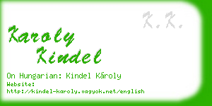 karoly kindel business card